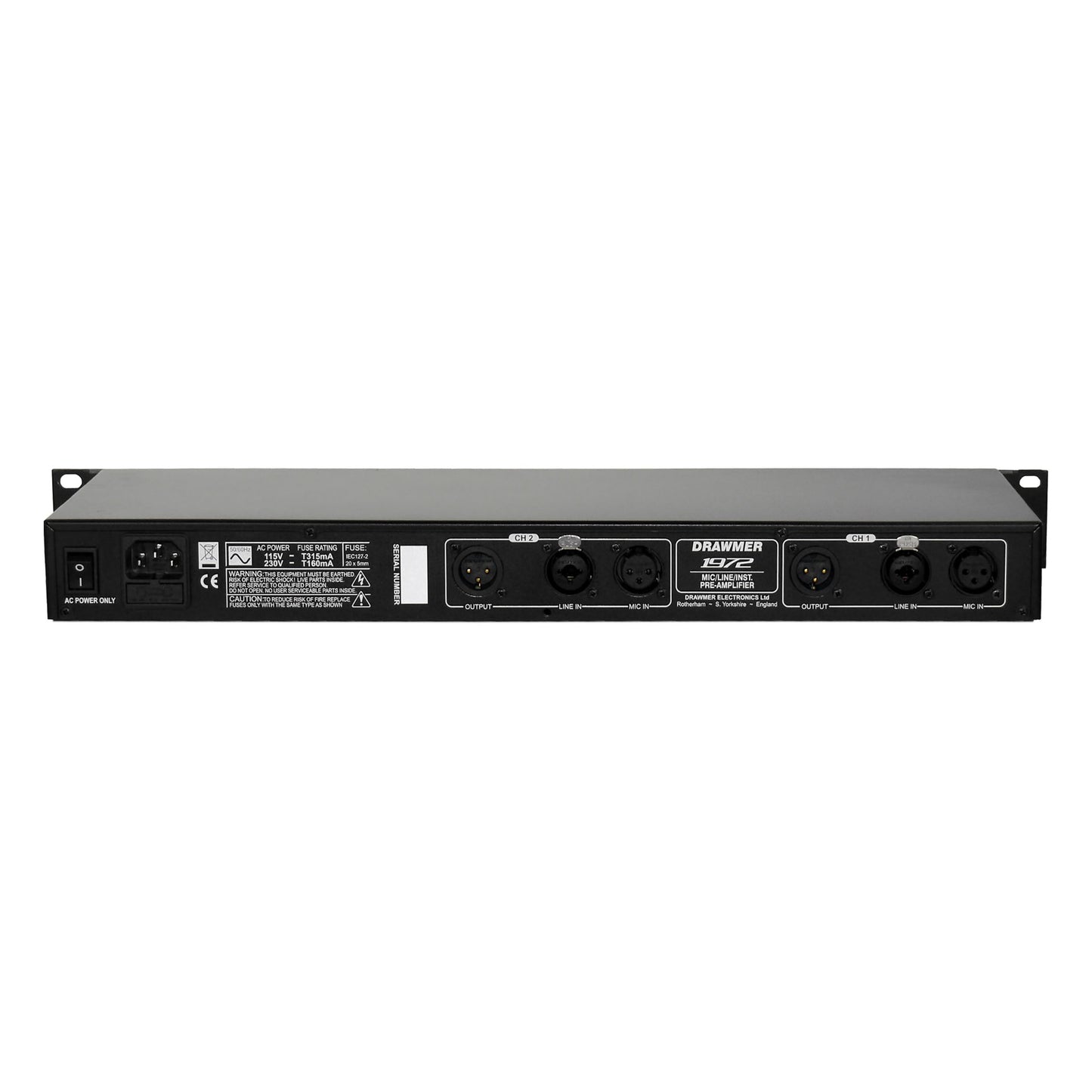 Drawmer 1972 Dual Mic, Line and Instrument Preamplifier