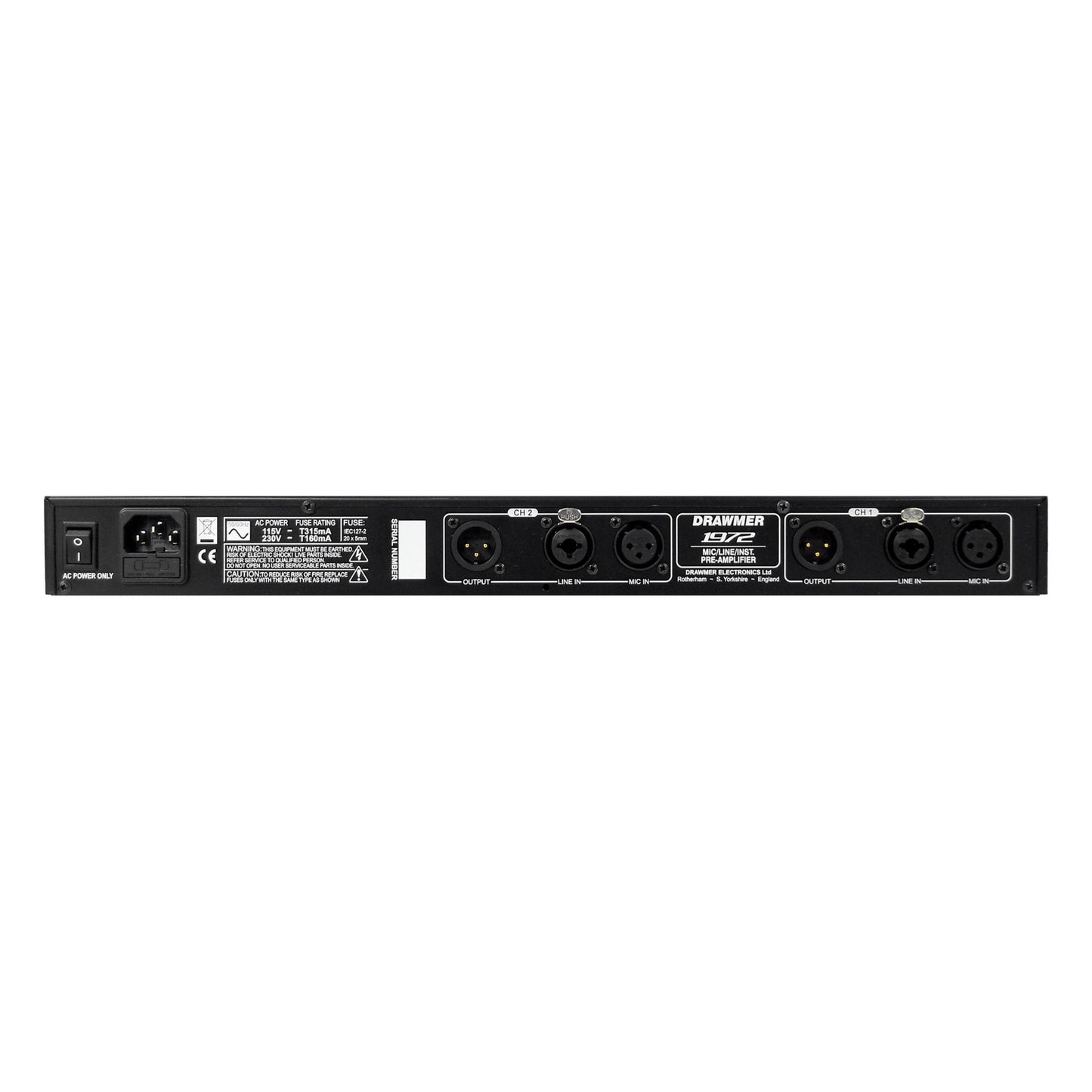 Drawmer 1972 Dual Mic, Line and Instrument Preamplifier
