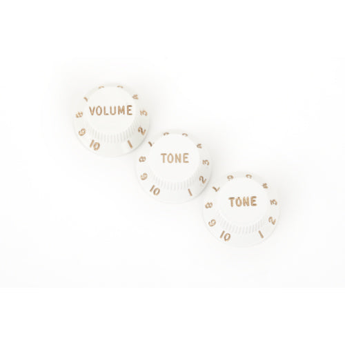 Fender Volume/ Tone Knob Set for Stratocaster in White (Set of 3)
