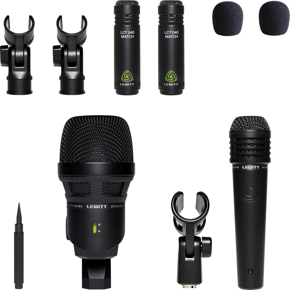 Lewitt BEATKIT Drum Mic Package for Kick, Snare, and Matched Overheads