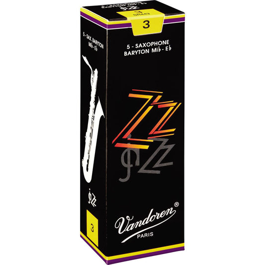 Vandoren ZZ Baritone Saxophone Reeds Strength 3, Box of 5